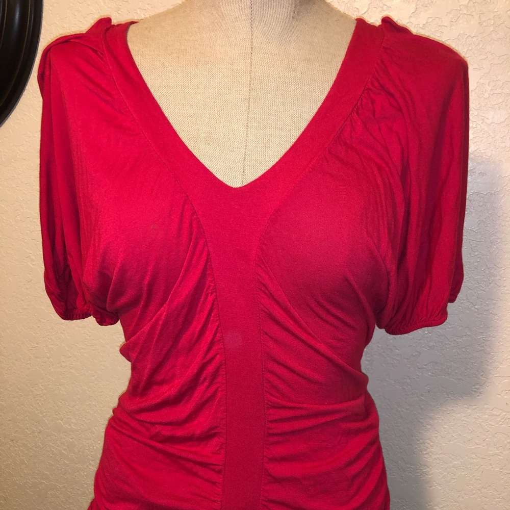 Bright pink blouse